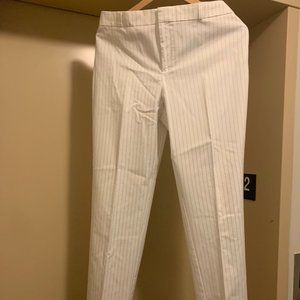 BANANA REPUBLIC Ryan Fit White and Navy Striped Straight Leg Pants